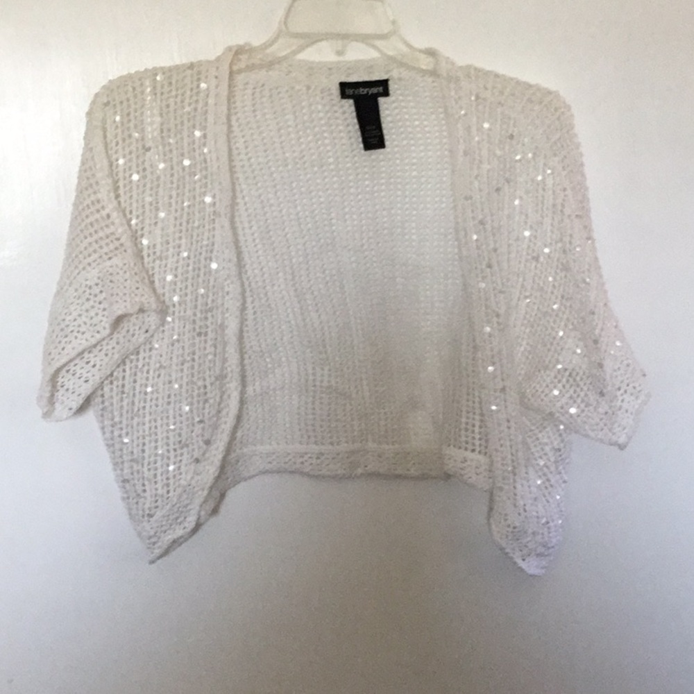 White Shrug with sequin embellishment